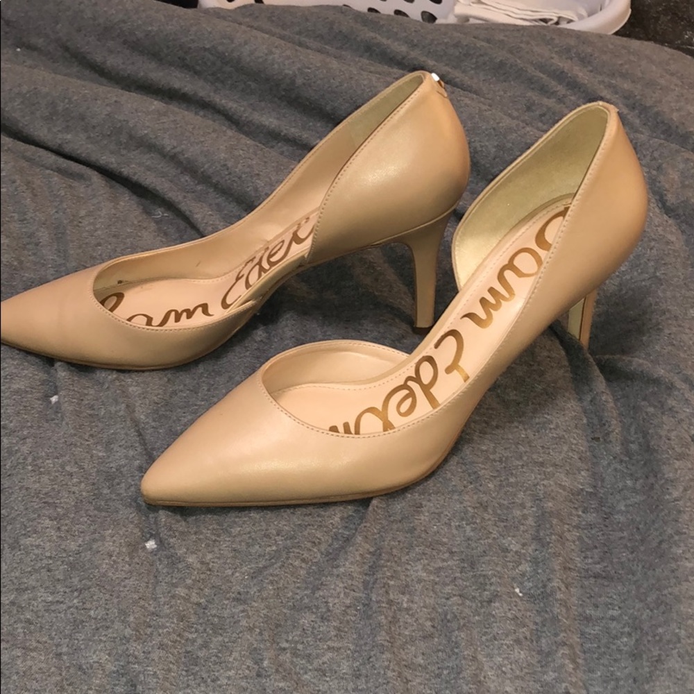 Nude Leather Sam Edelman D’orsay Pumps